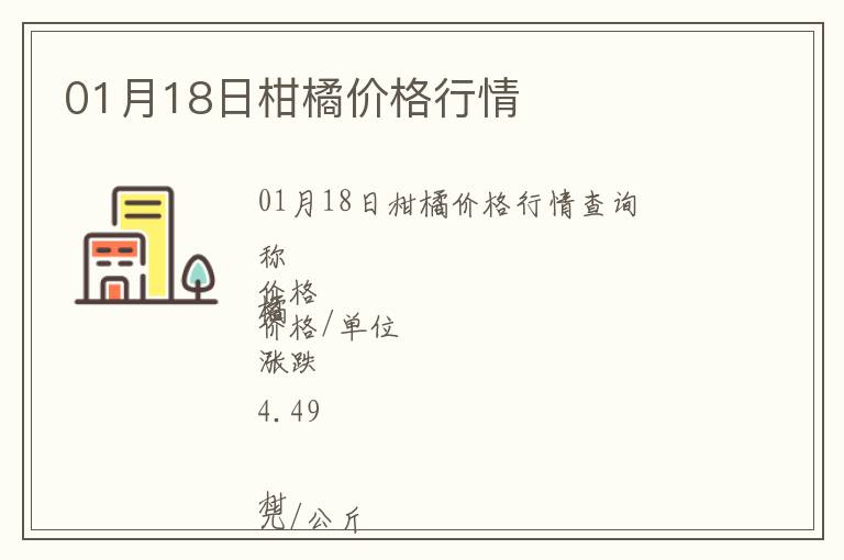 01月18日柑橘價格行情