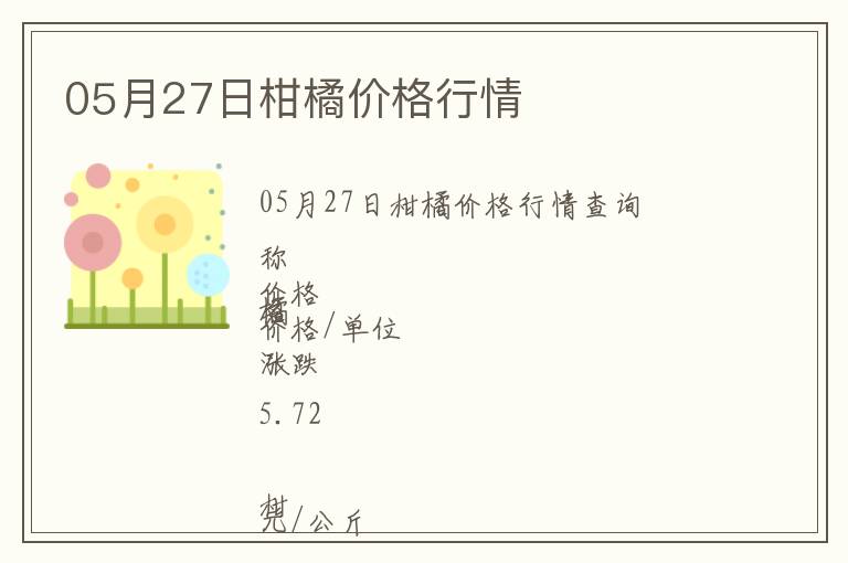 05月27日柑橘價格行情