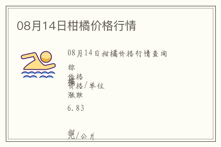 08月14日柑橘價格行情