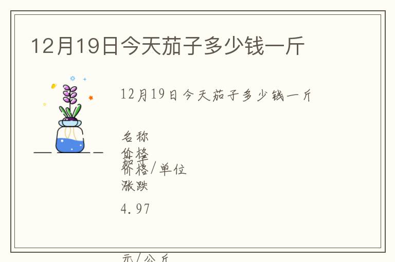 12月19日今天茄子多少錢一斤