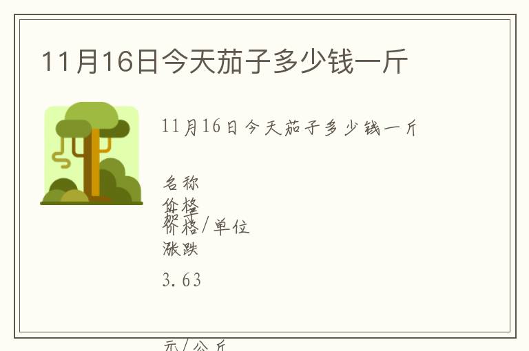 11月16日今天茄子多少錢一斤