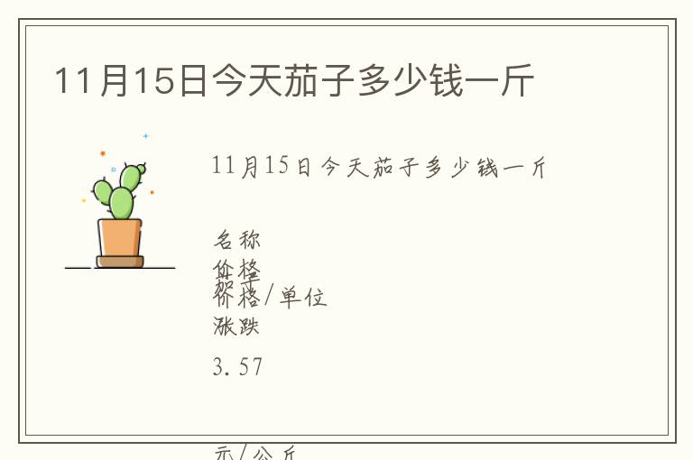 11月15日今天茄子多少錢一斤