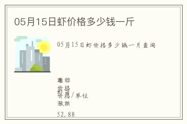 05月15日蝦價格多少錢一斤