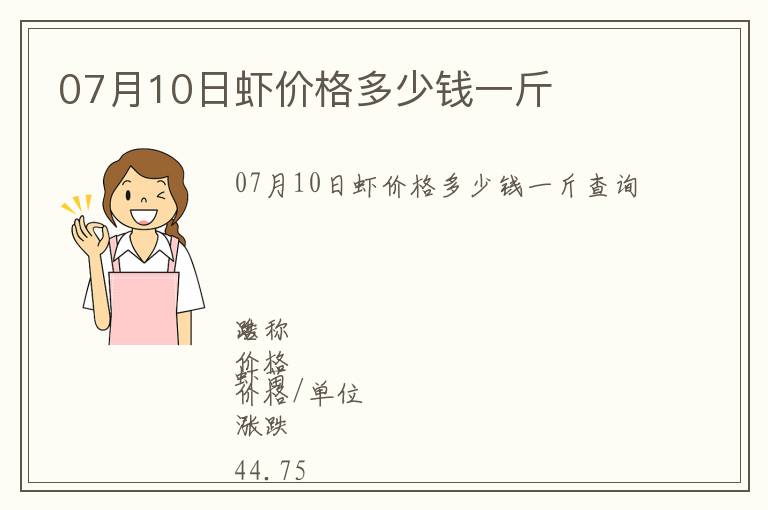 07月10日蝦價(jià)格多少錢一斤