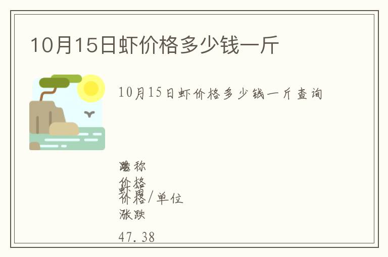 10月15日蝦價(jià)格多少錢一斤