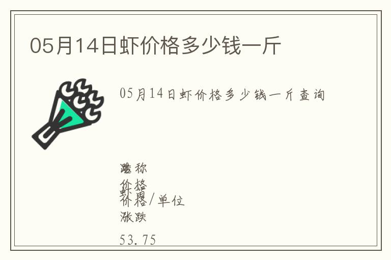 05月14日蝦價格多少錢一斤