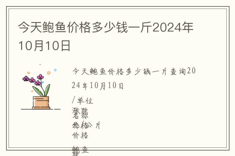 今天鮑魚價格多少錢一斤2024年10月10日