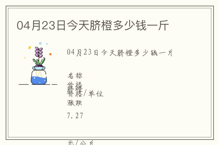 04月23日今天臍橙多少錢一斤