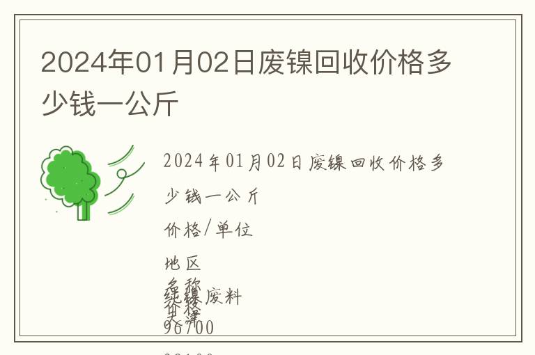 2024年01月02日廢鎳回收價格多少錢一公斤