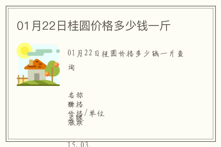 01月22日桂圓價格多少錢一斤