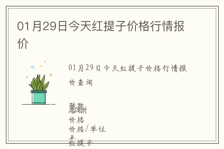 01月29日今天紅提子價格行情報價