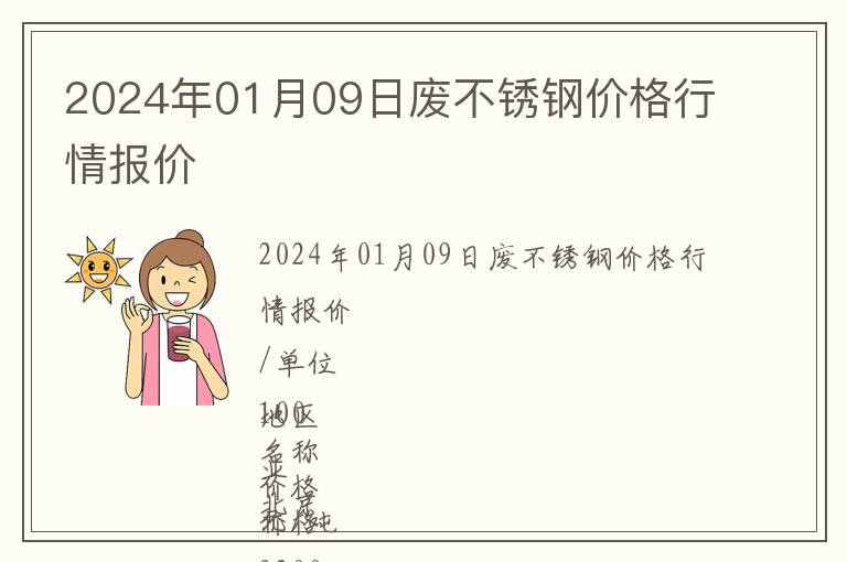2024年01月09日廢不銹鋼價(jià)格行情報(bào)價(jià)