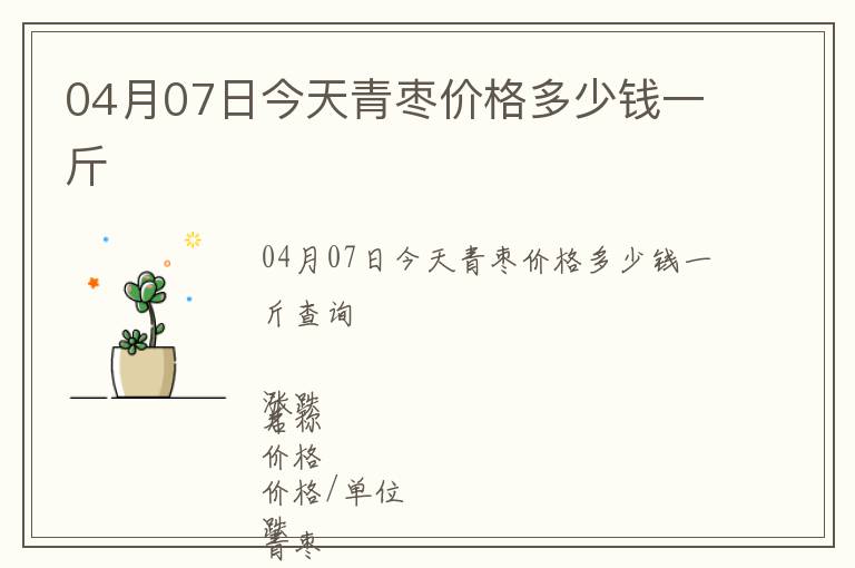 04月07日今天青棗價(jià)格多少錢一斤