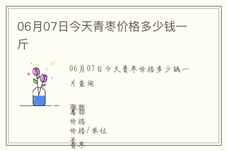 06月07日今天青棗價格多少錢一斤