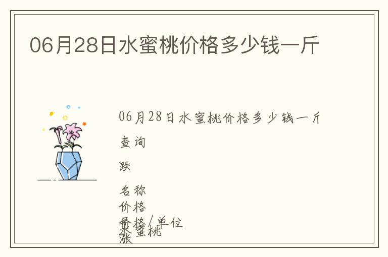 06月28日水蜜桃價(jià)格多少錢一斤
