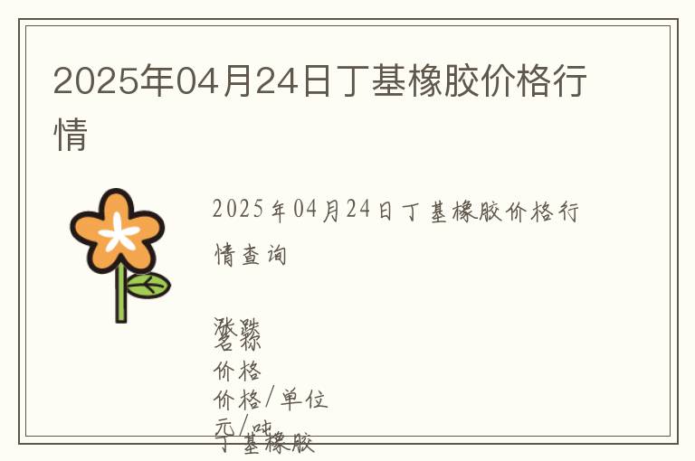 2025年04月24日丁基橡膠價格行情