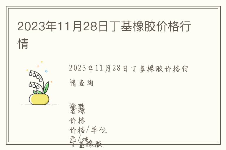 2023年11月28日丁基橡膠價格行情