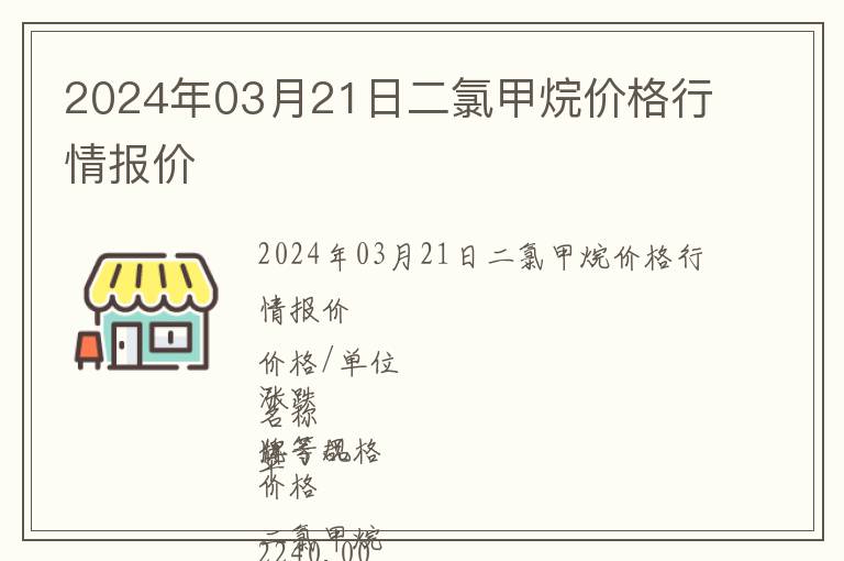 2024年03月21日二氯甲烷價格行情報價