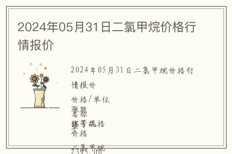 2024年05月31日二氯甲烷價格行情報價