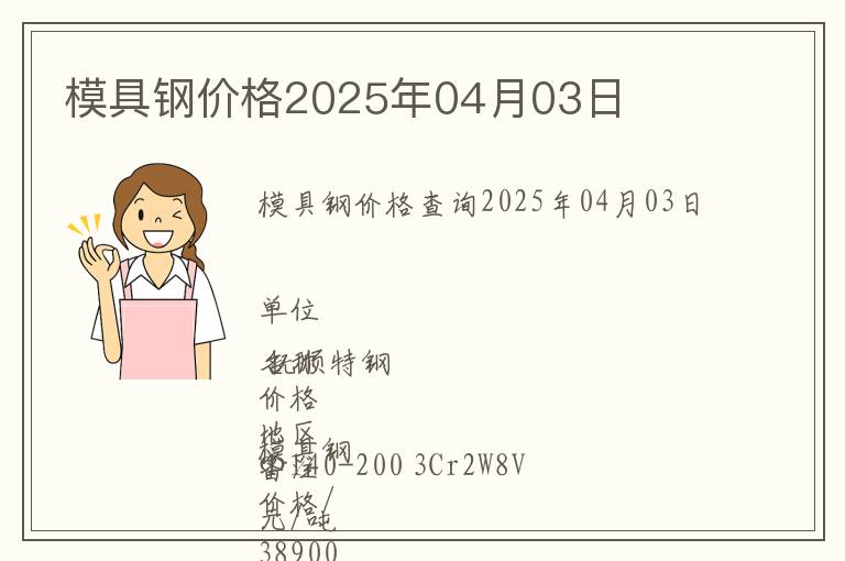 模具鋼價(jià)格2025年04月03日