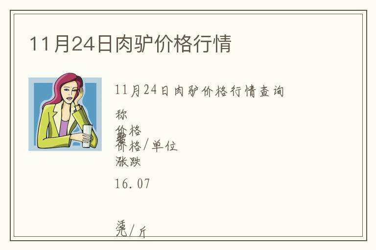 11月24日肉驢價格行情