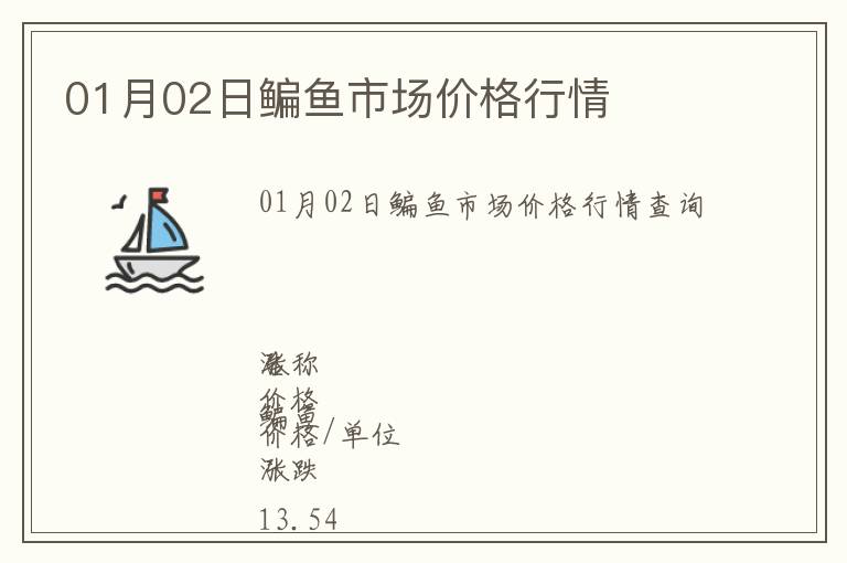 01月02日鳊魚市場價格行情
