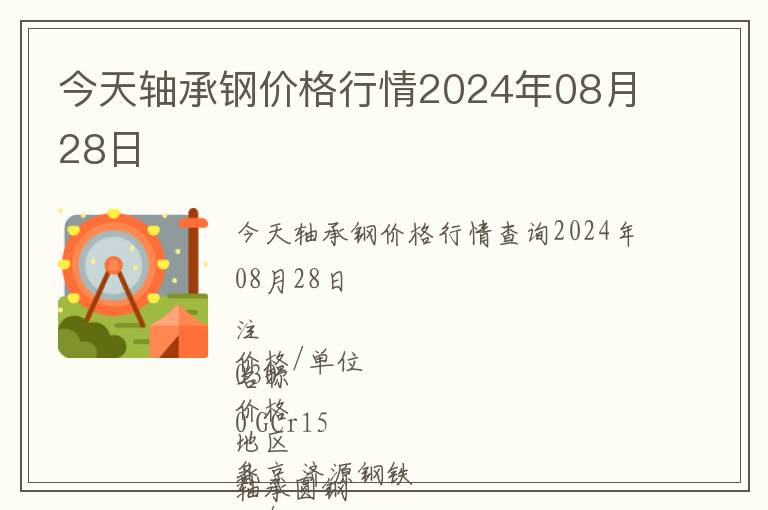 今天軸承鋼價格行情2024年08月28日