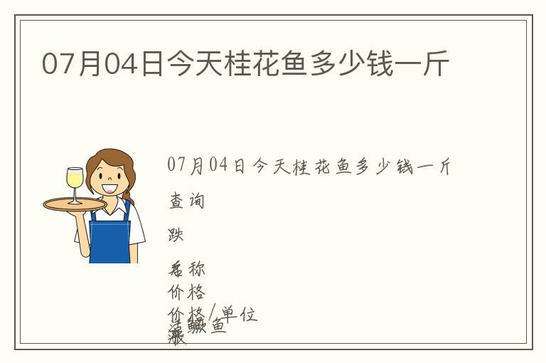07月04日今天桂花魚多少錢一斤