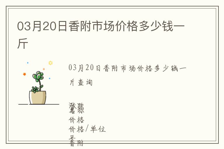 03月20日香附市場價格多少錢一斤