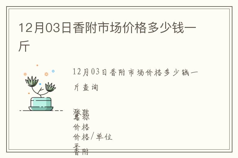 12月03日香附市場價格多少錢一斤