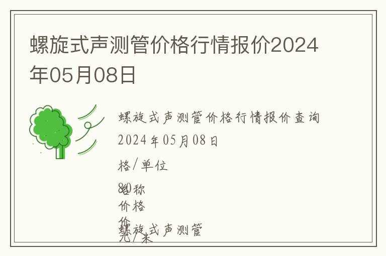螺旋式聲測管價格行情報價2024年05月08日