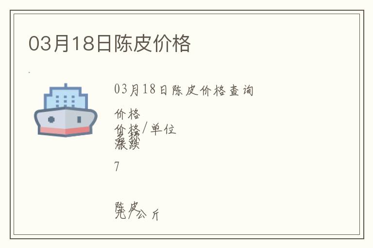 03月18日陳皮價格