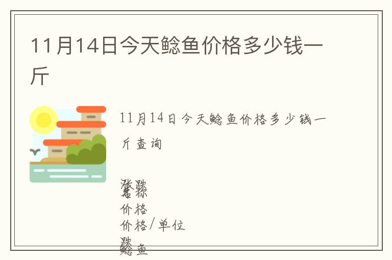 11月14日今天鯰魚價(jià)格多少錢一斤