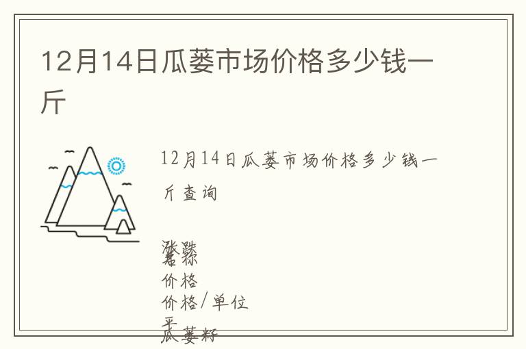 12月14日瓜蔞市場價格多少錢一斤