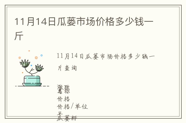 11月14日瓜蔞市場價格多少錢一斤