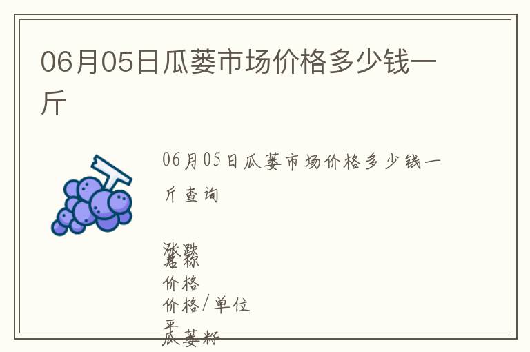 06月05日瓜蔞市場(chǎng)價(jià)格多少錢一斤