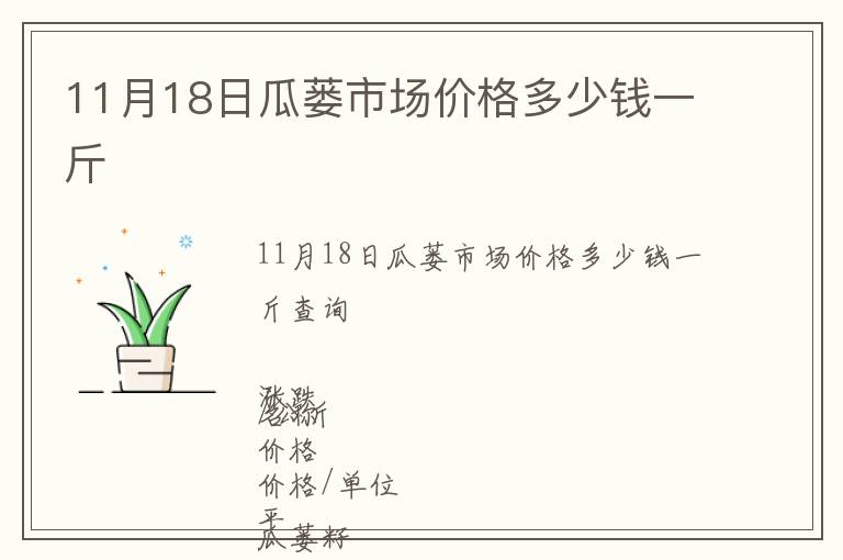 11月18日瓜蔞市場價格多少錢一斤