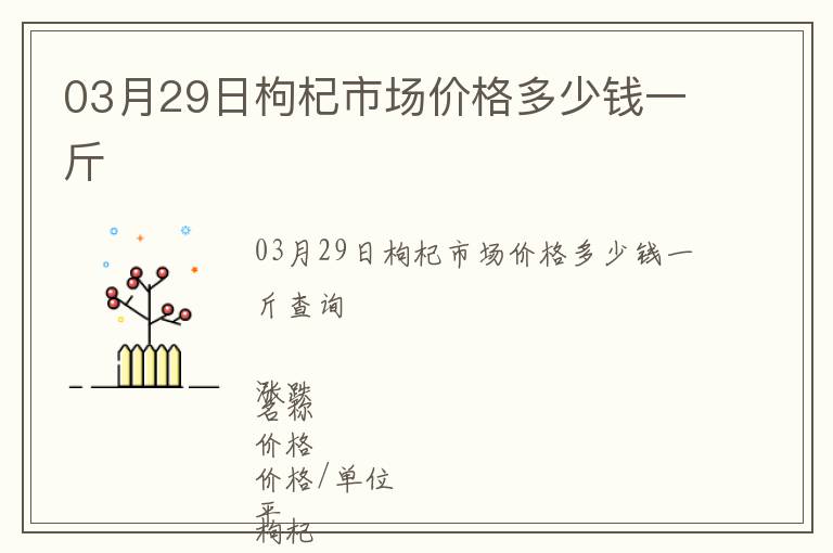 03月29日枸杞市場價格多少錢一斤