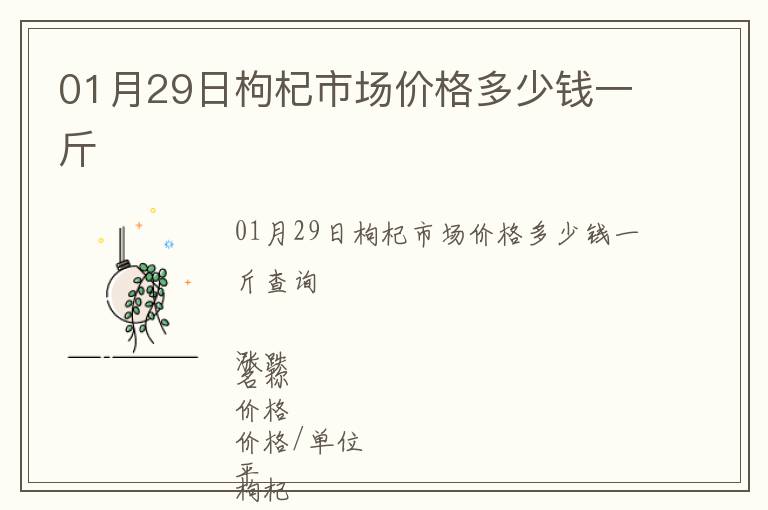 01月29日枸杞市場價格多少錢一斤
