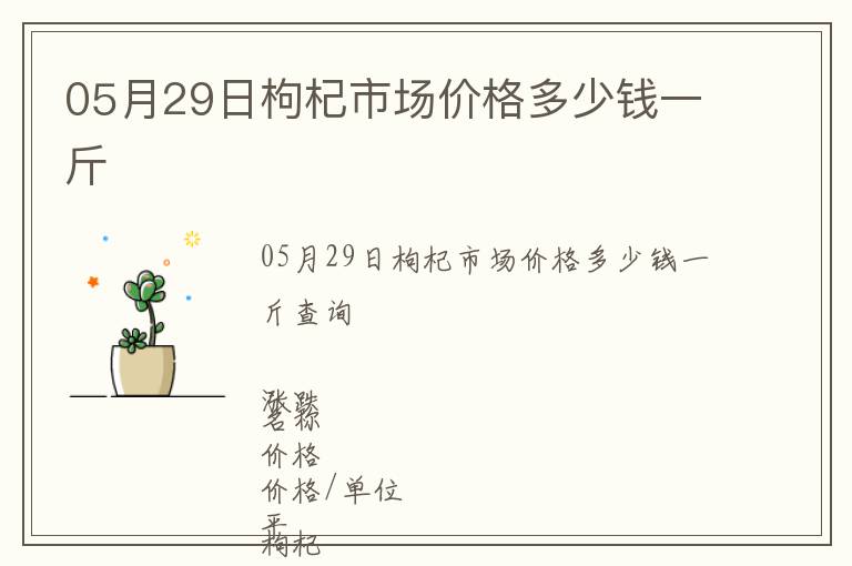 05月29日枸杞市場價格多少錢一斤