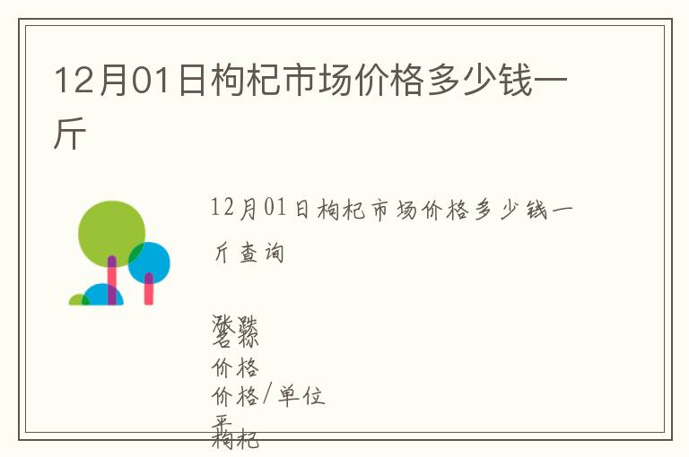 12月01日枸杞市場價格多少錢一斤