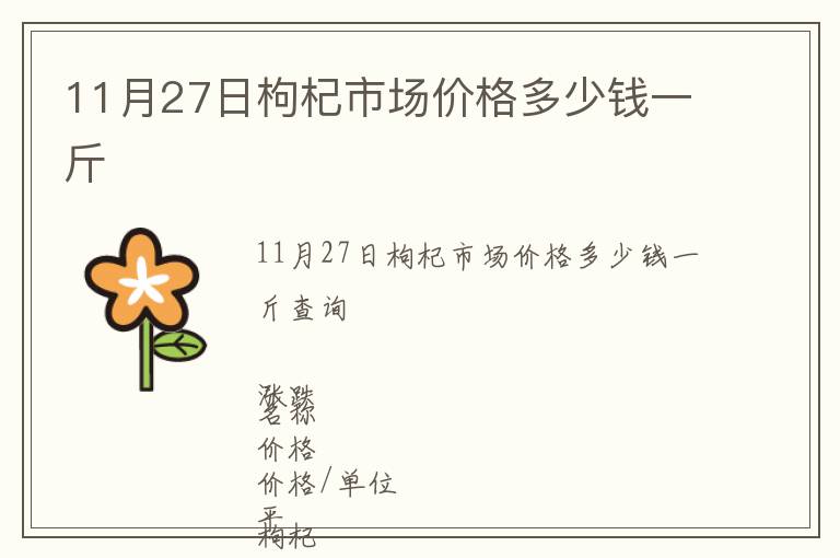 11月27日枸杞市場價格多少錢一斤