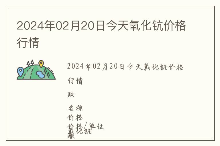 2024年02月20日今天氧化鈧價格行情