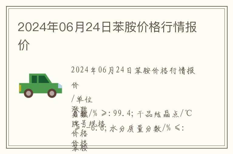 2024年06月24日苯胺價格行情報價