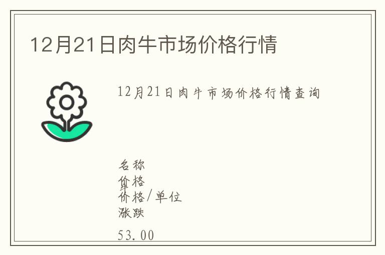 12月21日肉牛市場(chǎng)價(jià)格行情