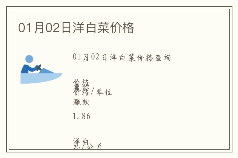 01月02日洋白菜價格