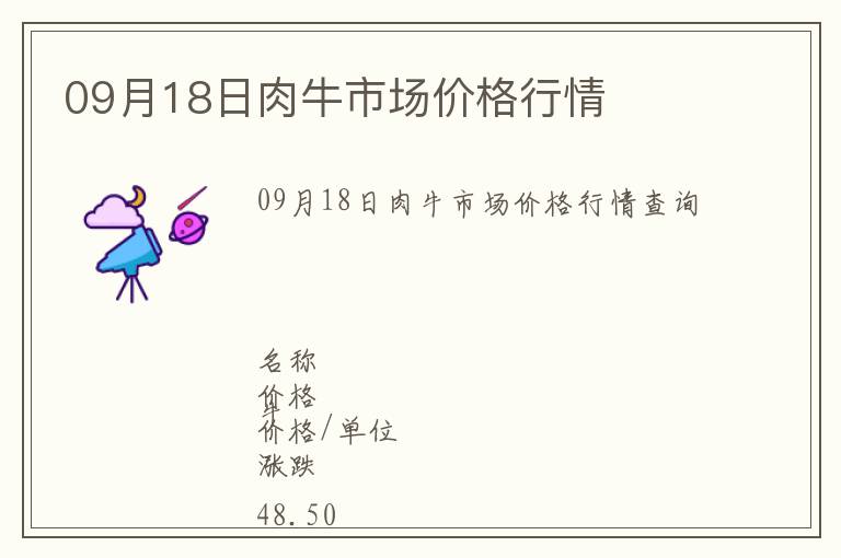09月18日肉牛市場價格行情