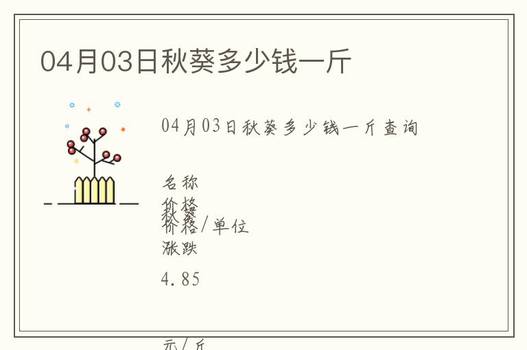 04月03日秋葵多少錢(qián)一斤