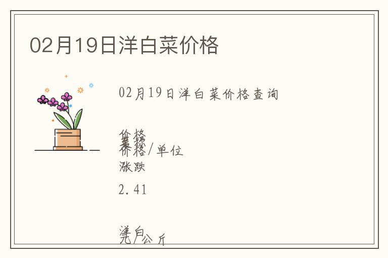 02月19日洋白菜價格