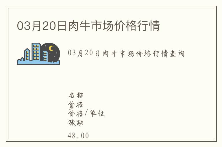 03月20日肉牛市場價格行情